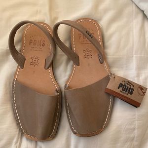Pons Leather Sandals - never worn with tag on - size 8